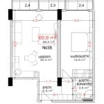 იყიდება 2 ოთახიანი ბინა